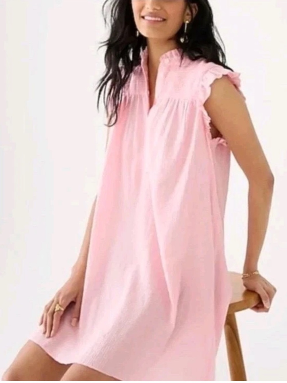 J. Crew Pink Garden Gauze Mini Dress